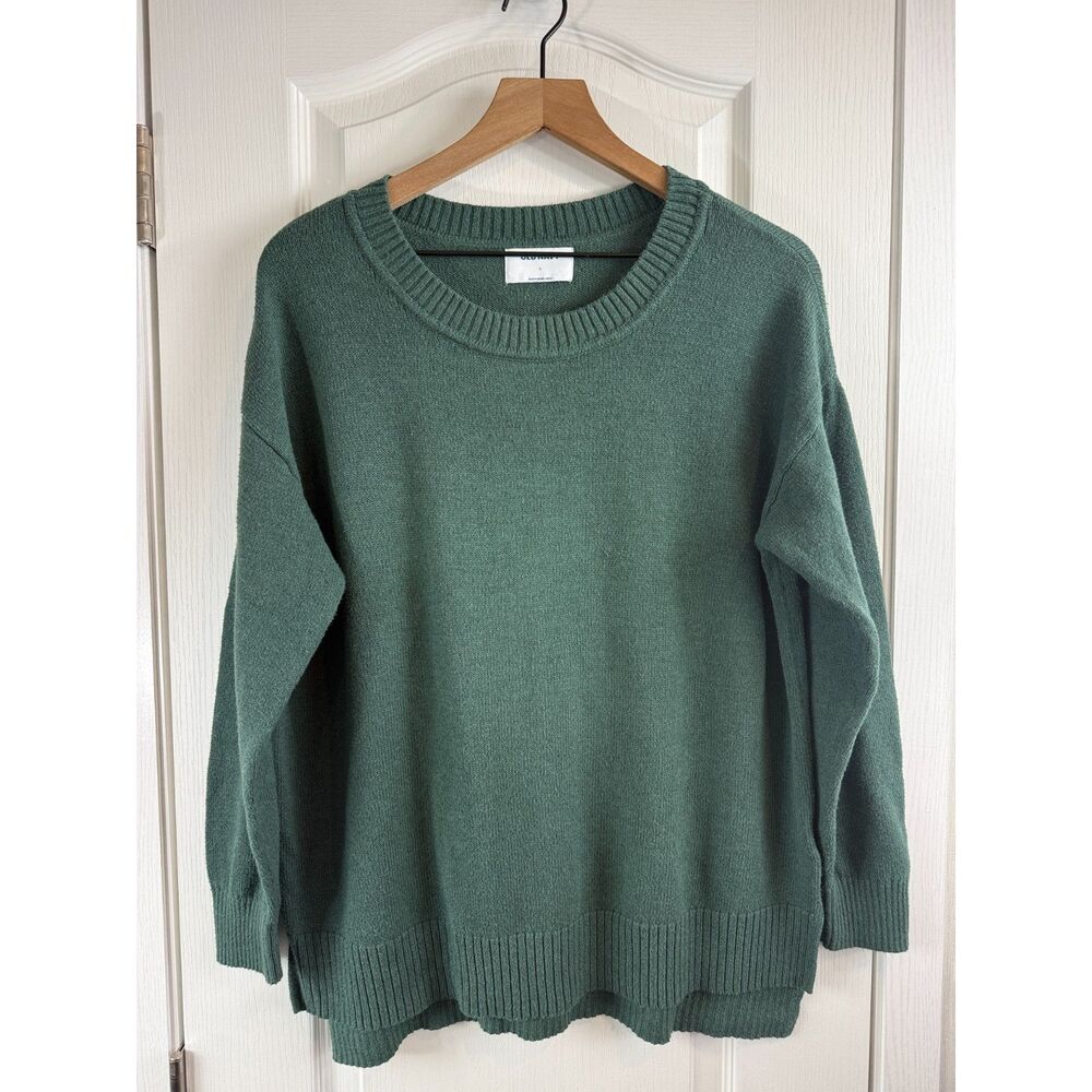 Old Navy Women’s Large Sea Green Rib Trim Pullover Sweater Side Slit